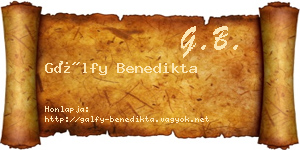 Gálfy Benedikta névjegykártya